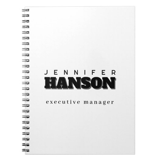 プロフェッショナル エレガント モダン ミニマリスト プレーン ノートブック (正面)