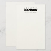 プロフェッショナル エレガント モダン ミニマリスト プレーン 便箋 (正面/裏面)
