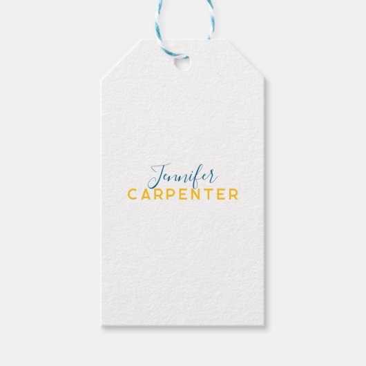 プロフェッショナル エレガント モダン ミニマル シンプル ギフトタグ (正面)