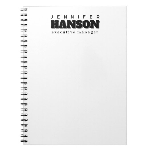 プロフェッショナル エレガント モダン ミニマル シンプル ノートブック (正面)