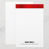 プロフェッショナル エレガント モダン レッド ホワイト トレンディ 便箋 (正面/裏面)