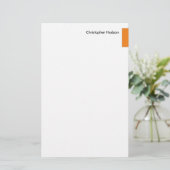 プロフェッショナル オレンジ 白 シンプル プレーン クリエイティブ 便箋 (スタンド正面)