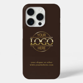 プロフェッショナル カスタム ビジネス ロゴ | ブラウン ミニマル iPhone 15 PROケース