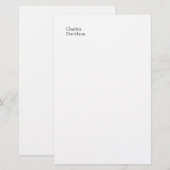 プロフェッショナル クラシック フォント ミニマル プレーンネーム 便箋 (正面/裏面)