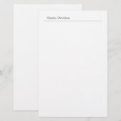 プロフェッショナル クラシック フォント ミニマル プレーンネーム 便箋 (正面/裏面)