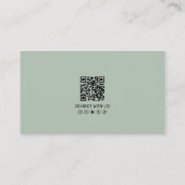 プロフェッショナル グリーンQRコード 写真ロゴ 名刺 (裏面)