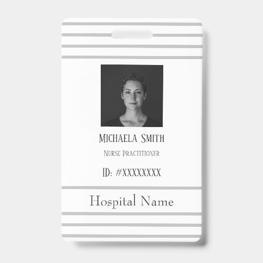 プロフェッショナル グレー ミニマル 病院職員 バッジ (正面)