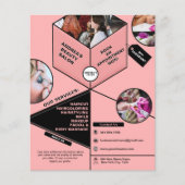 プロフェッショナル サロン モダン ブラッシュ ピンク 写真追加 チラシ (正面)