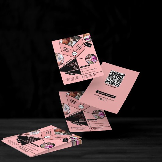 プロフェッショナル サロン モダン ブラッシュ ピンク 写真追加 チラシ