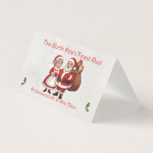 プロフェッショナル サンタ ビジネスカード テント Mr&Mrs Claus