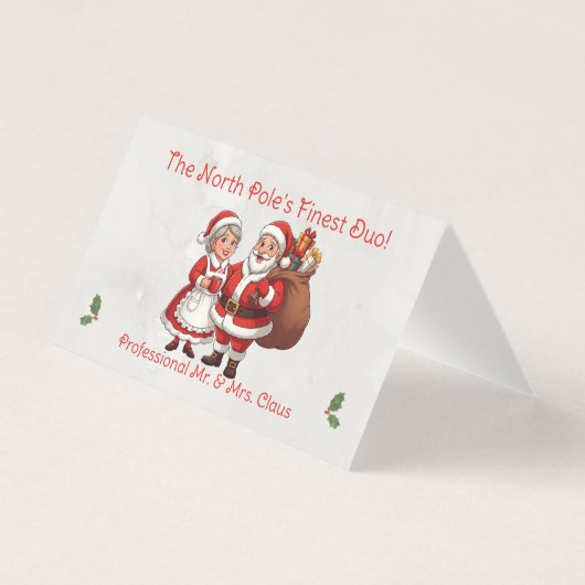 プロフェッショナル サンタ ビジネスカード テント Mr&Mrs Claus (正面)