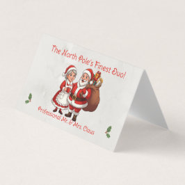 プロフェッショナル サンタ ビジネスカード テント Mr&Mrs Claus
