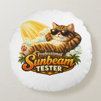 プロフェッショナル サンビームテスター 猫 枕 ラウンドクッション