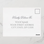 プロフェッショナル シルバーフォイル ホリデー返信カード 箔シーズンポストカード (裏面)