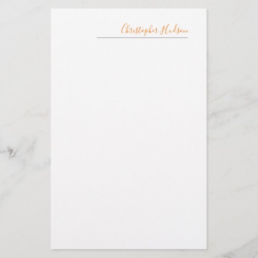 プロフェッショナル シンプル プレーン カリグラフィー ネーム 便箋 (正面)