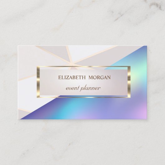 プロフェッショナル、ジオメトモダンリ、フレームホログラフィック 名刺 (正面)
