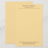 プロフェッショナル スタイリッシュ エレガント シンプル モダン ベージュ 便箋 (正面/裏面)