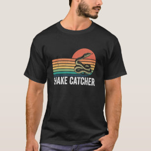 プロフェッショナル・スネーク・キャッチャー 楽しいレトロ ヤモリ ヘビ捕り Tシャツ