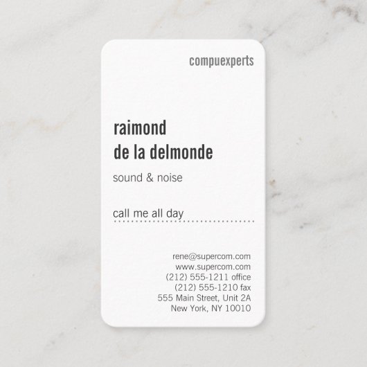 プロフェッショナル、デラックス 名刺 (正面)