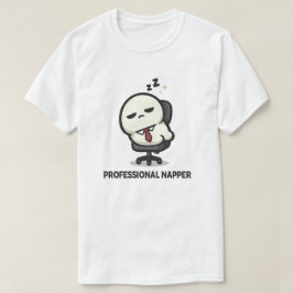 プロフェッショナル・ナッパー - かわいい疲れたキャラクター オフィス Tシャツ