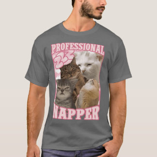 プロフェッショナル・ナッパー ねこ ゆかいな ミーム ファミリー レトロ Tシャツ