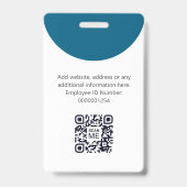 プロフェッショナル ネイビーブルー ビジネス ロゴ 名刺 バッジ (裏面)