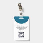 プロフェッショナル ネイビーブルー ビジネス ロゴ 名刺 バッジ (裏面 （クリップ付）)