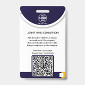 プロフェッショナル ネイビーブルー 写真付きIDバッジ（会社用） バッジ (Back)