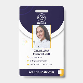 プロフェッショナル ネイビーブルー 写真付きIDバッジ（会社用） バッジ