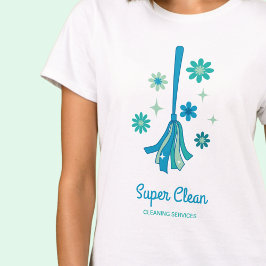 プロフェッショナル ハウスクリーニング レトロホウキ スパークル Tシャツ
