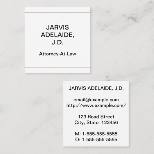 プロフェッショナル、ハンブル、およびデッパーの名刺 スクエア名刺 (正面/裏面)