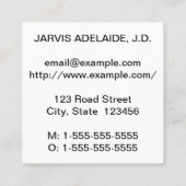 プロフェッショナル、ハンブル、およびデッパーの名刺 スクエア名刺 (裏面)