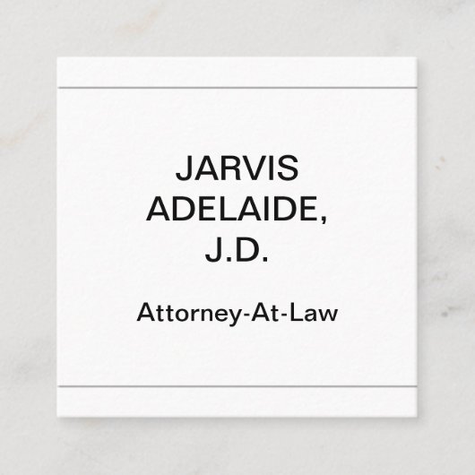 プロフェッショナル、ハンブル、およびデッパーの名刺 スクエア名刺 (正面)