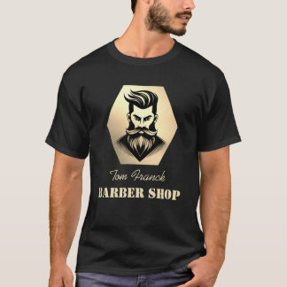 プロフェッショナル バーバー ショップ ブラック&ゴールド Tシャツ