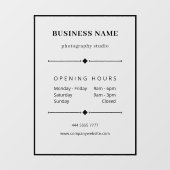 プロフェッショナル ビジネス オフィス ブラック 開業時間 ウィンドウサイン (シート)