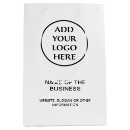 プロフェッショナル ビジネス カンパニー コーポレート あなたのロゴ ミディアムペーパーバッグ