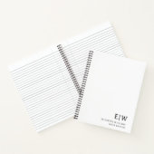 プロフェッショナル ビジネス ホワイト モノグラムイニシャル ノートブック (内部)