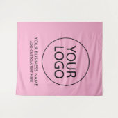 プロフェッショナル ビジネス ロゴとテキスト カンパニー ピンク タペストリー (正面(横))