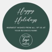 プロフェッショナル ビジネス ロゴ クリスマス ホリデー ラウンドシール (正面)