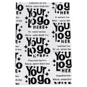 プロフェッショナル ビジネス ロゴ テキスト プロモーション レトロ ミディアムペーパーバッグ (裏面)