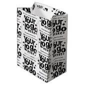 プロフェッショナル ビジネス ロゴ テキスト プロモーション レトロ ミディアムペーパーバッグ (裏面アングル)