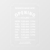 プロフェッショナル ビジネス 7 日間営業時間 ウィンドウ クライング. ウィンドウサイン (シート)