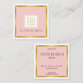 プロフェッショナル ピンクチーク＆ゴールド カード デザイン (正面/裏面)