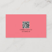 プロフェッショナル ピンクQRコード 写真 ロゴ 名刺 (裏面)