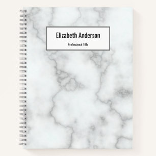 プロフェッショナル フェイク ホワイト マーブル 名前 職名 ノートブック