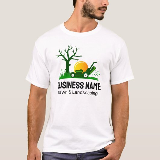 プロフェッショナル ブラック グリーン 芝刈り機 造園 Tシャツ (正面)