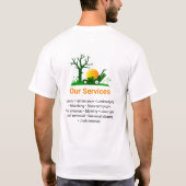 プロフェッショナル ブラック グリーン 芝刈り機 造園 Tシャツ (裏面)