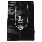 プロフェッショナル ブラック コーポレート ミディアムペーパーバッグ (裏面)