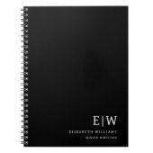 プロフェッショナル ブラック＆ホワイト モノグラムイニシャル ノートブック (正面)