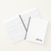 プロフェッショナル ブラック＆ホワイト モノグラム シンプル ネーム ノートブック (内部)